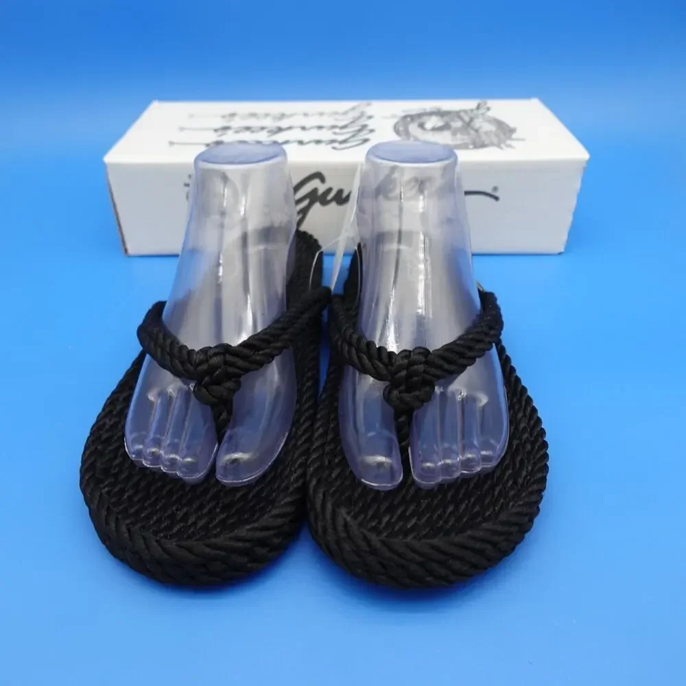 Gurkee’s Tobago Thong Rope Sandals Men’s Size 7.5-8 Black New With Box
